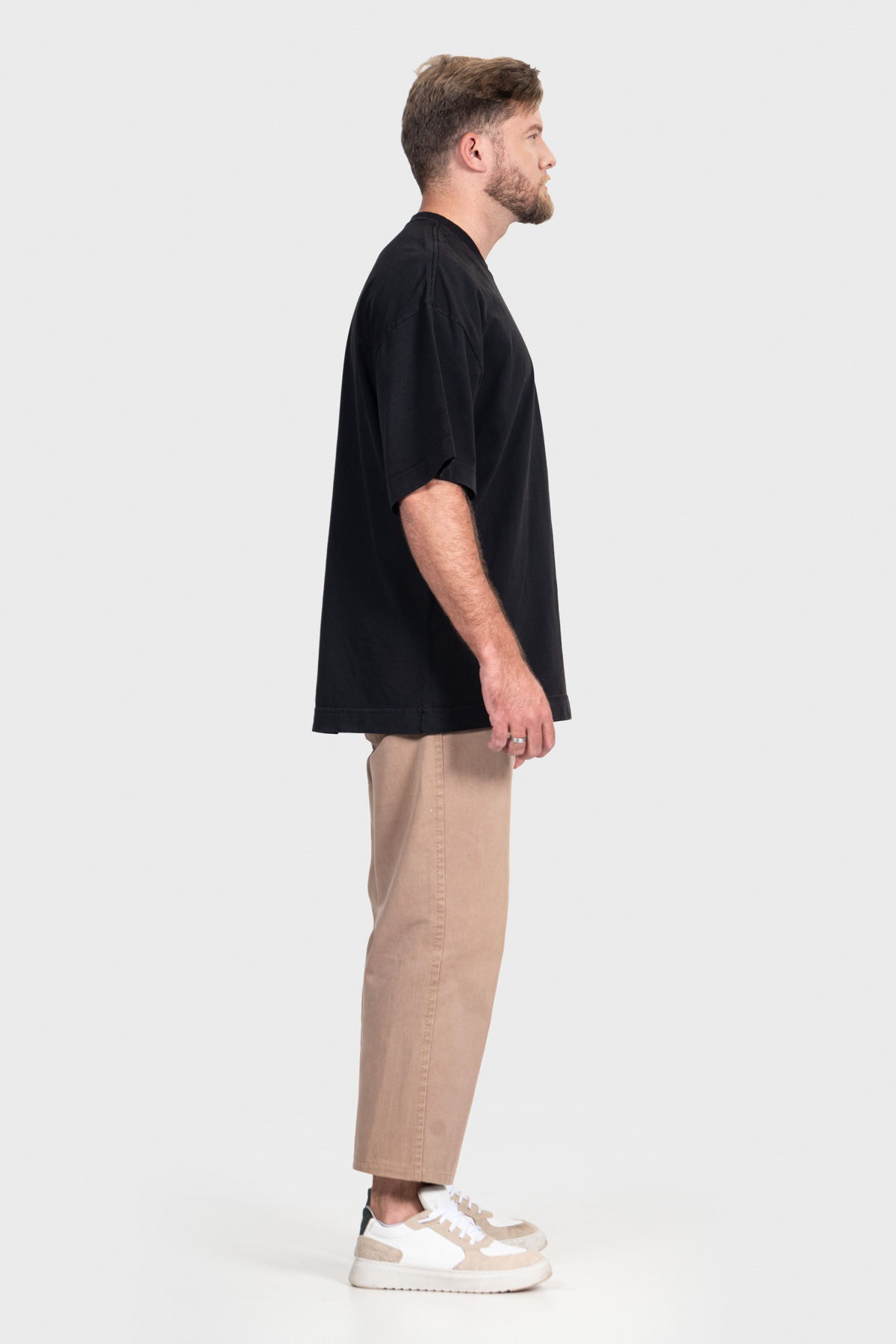 Camiseta Oversized Ample Básica | Preta Brand Liso - Imagem 4
