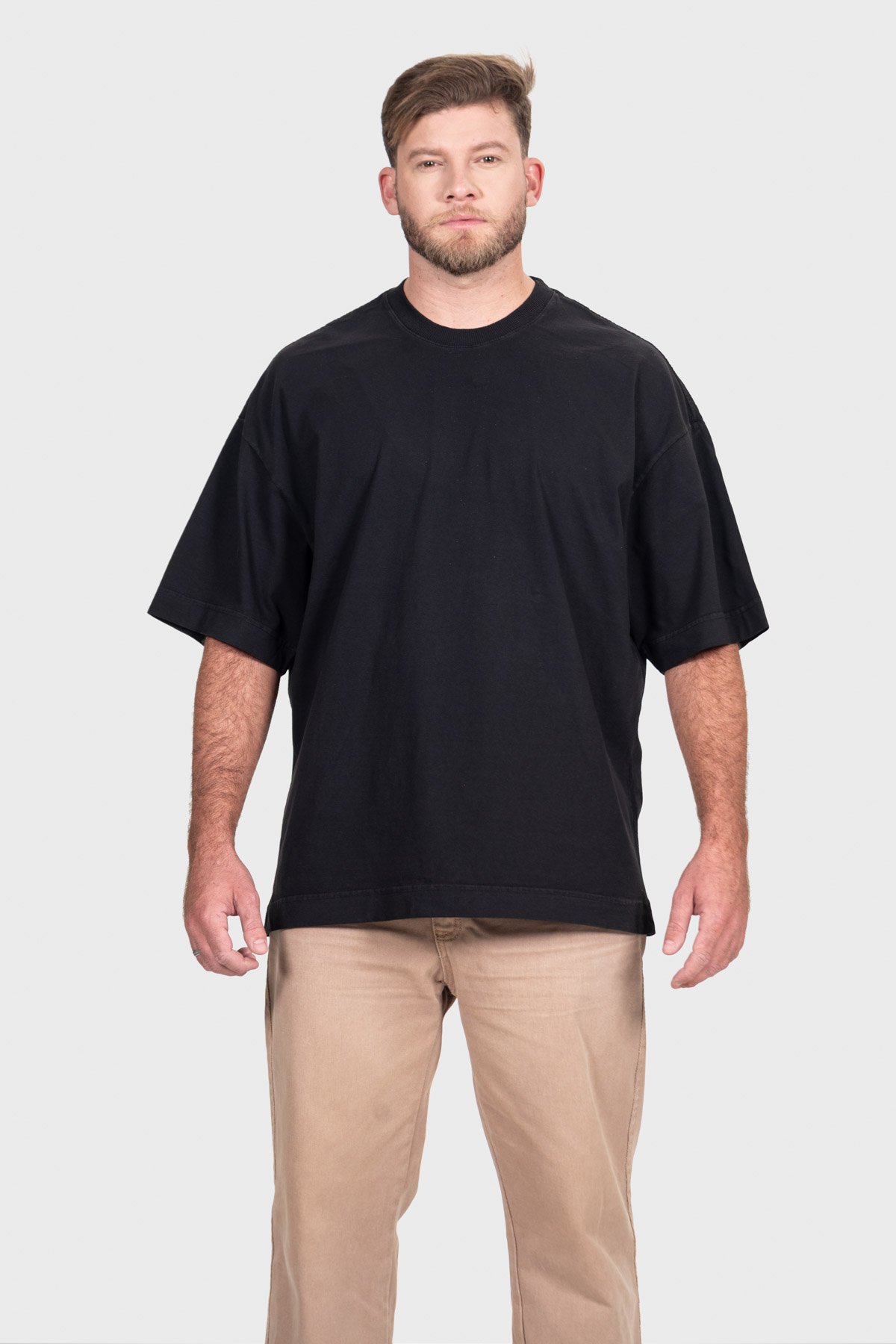 Camiseta Oversized Ample Básica | Preta Brand Liso - Imagem 5