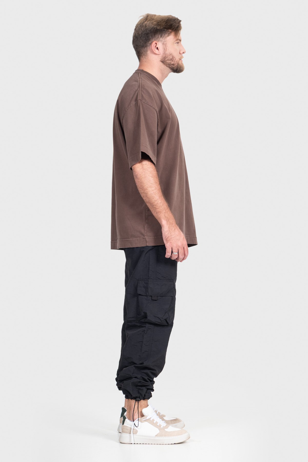 Camiseta Oversized Ample Básica | Marrom Brand Liso - Imagem 8