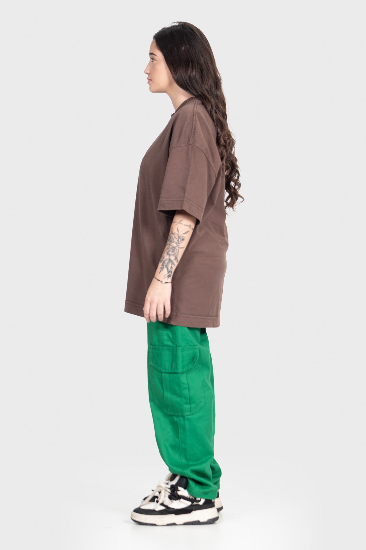 Camiseta Oversized Ample Básica | Marrom Brand Liso
