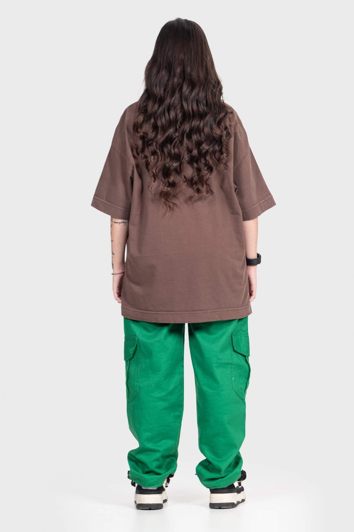 Camiseta Oversized Ample Básica | Marrom Brand Liso - Imagem 3