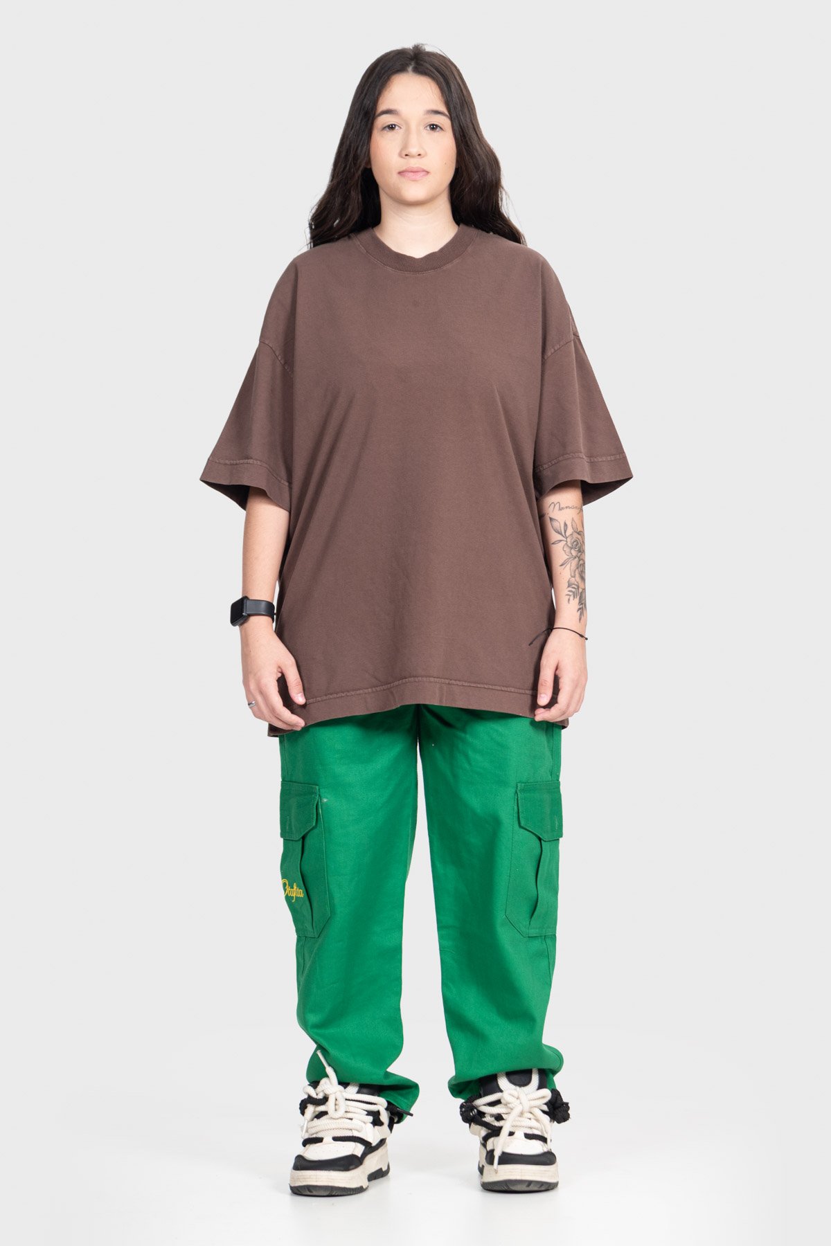 Camiseta Oversized Ample Básica | Marrom Brand Liso