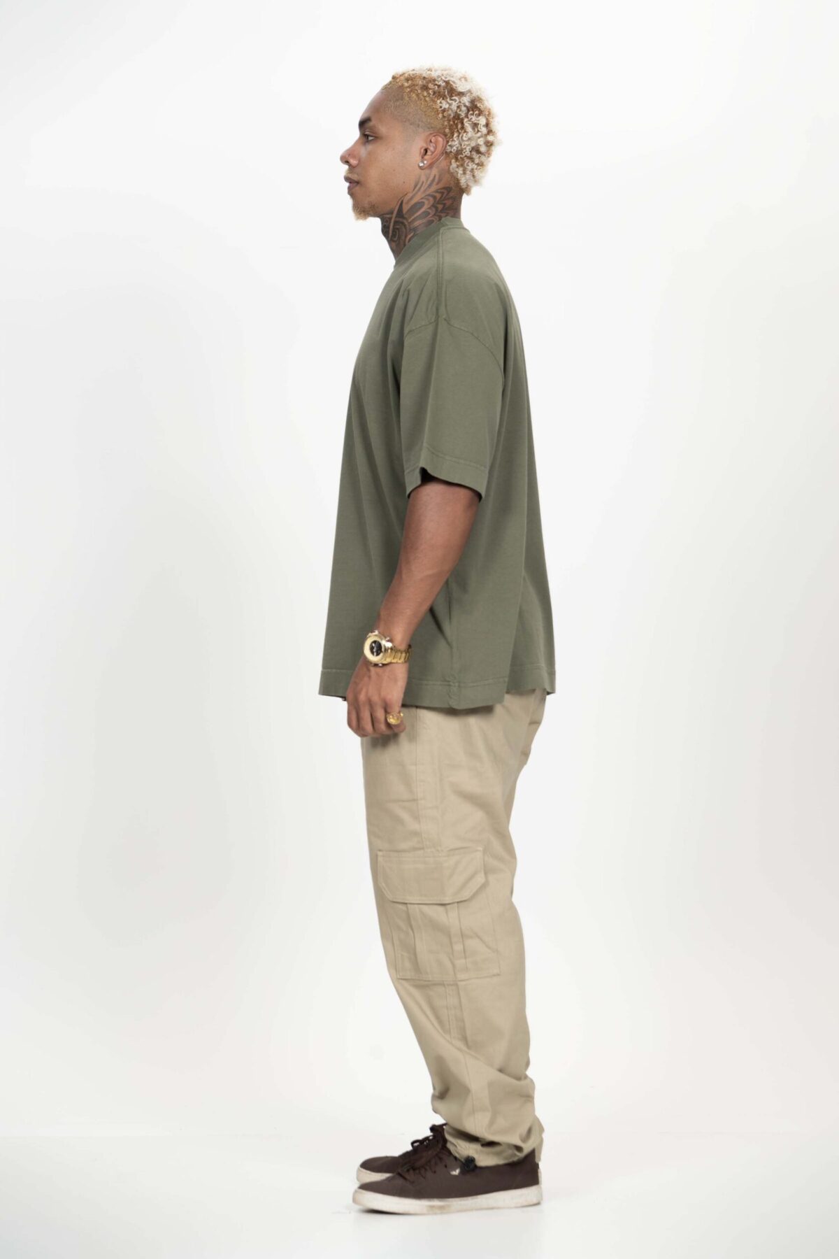 Camiseta Ample Heavy Oversized Verde Musgo