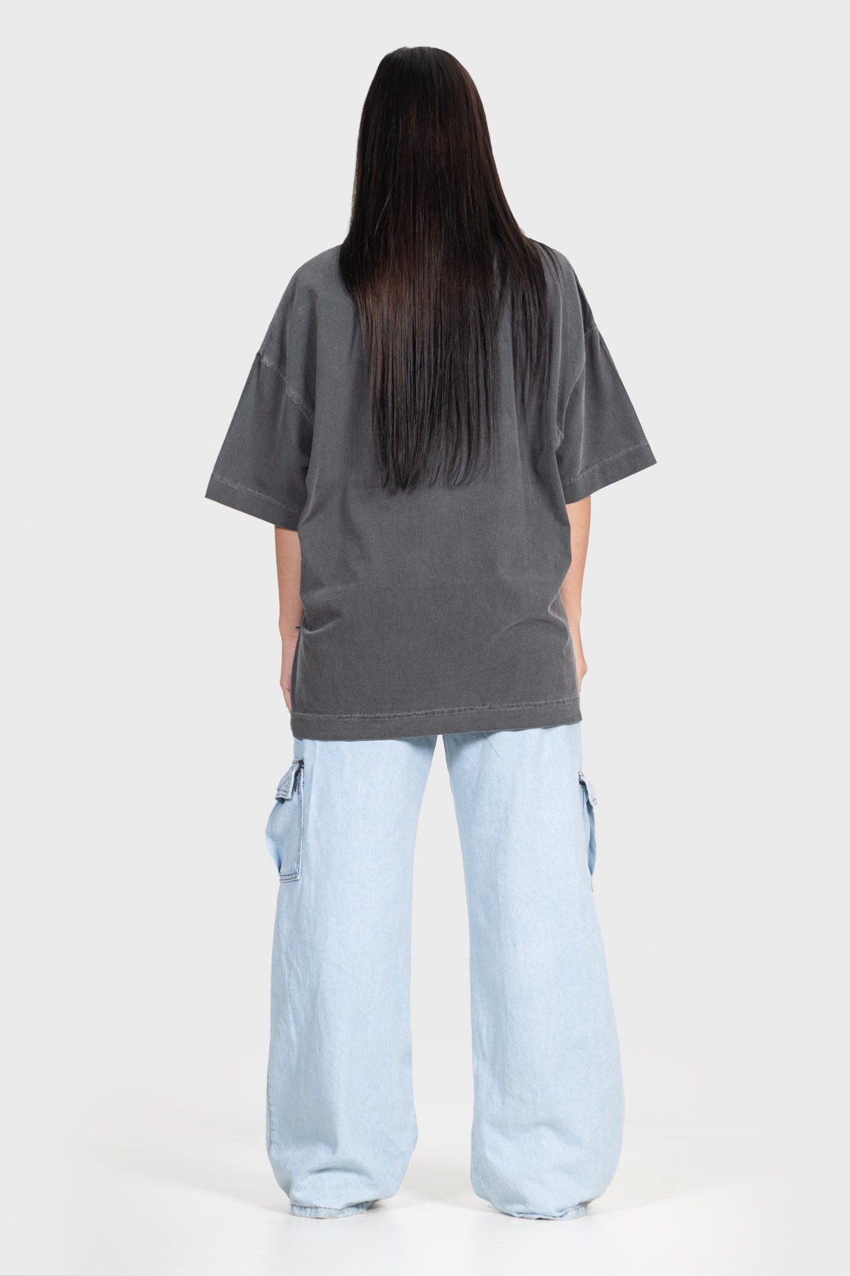 Camiseta Oversized Ample Básica | Chumbo Brand Liso - Imagem 3