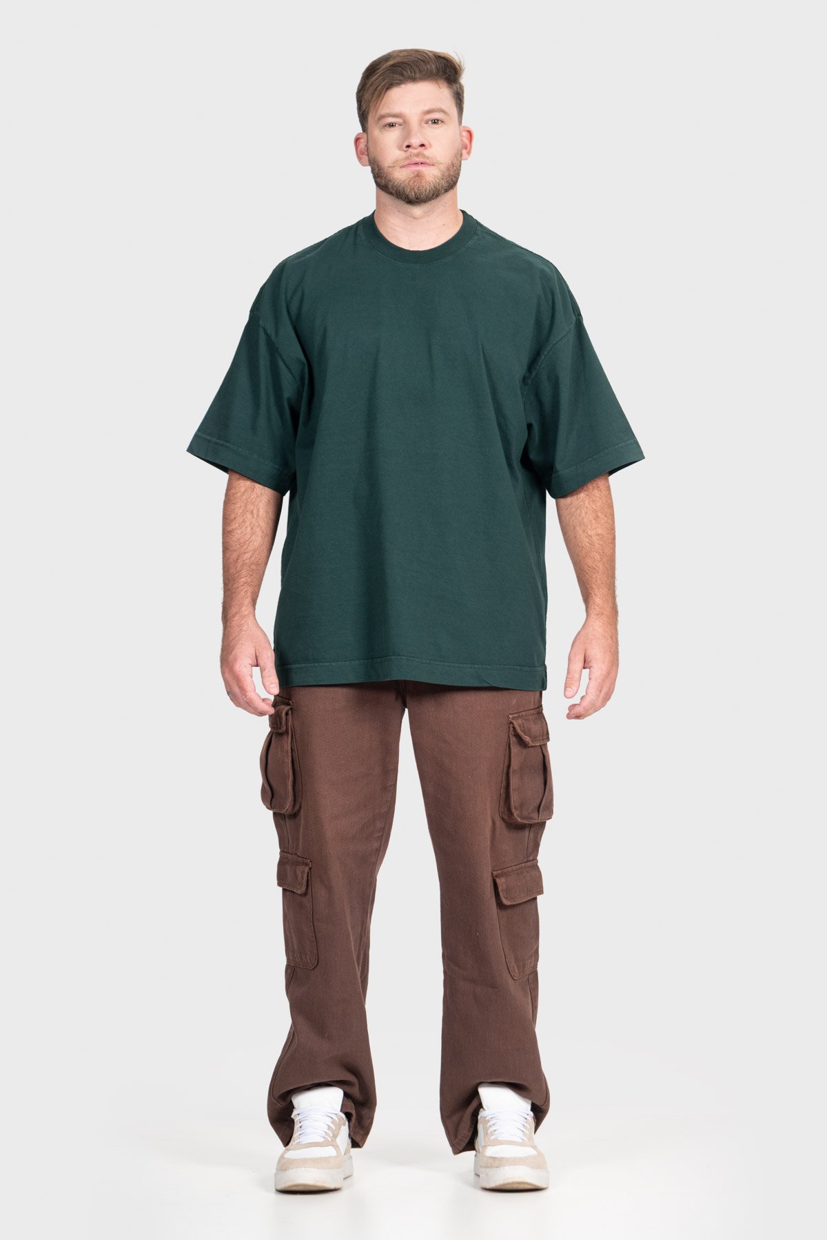Camiseta Oversized Ample Básica | Verde Floresta Brand Liso