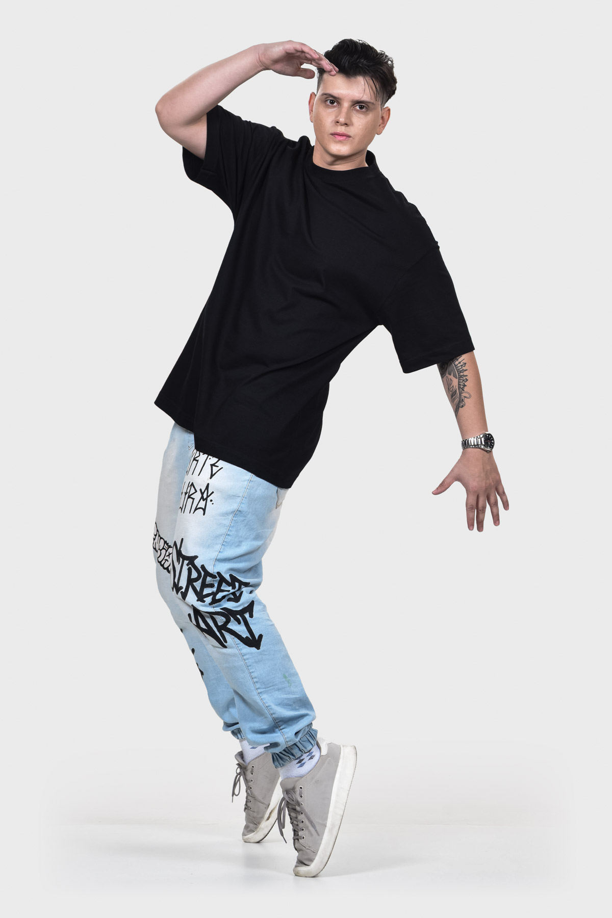 Camiseta Oversized Everyday Básica | Preta Brand Liso - Imagem 7