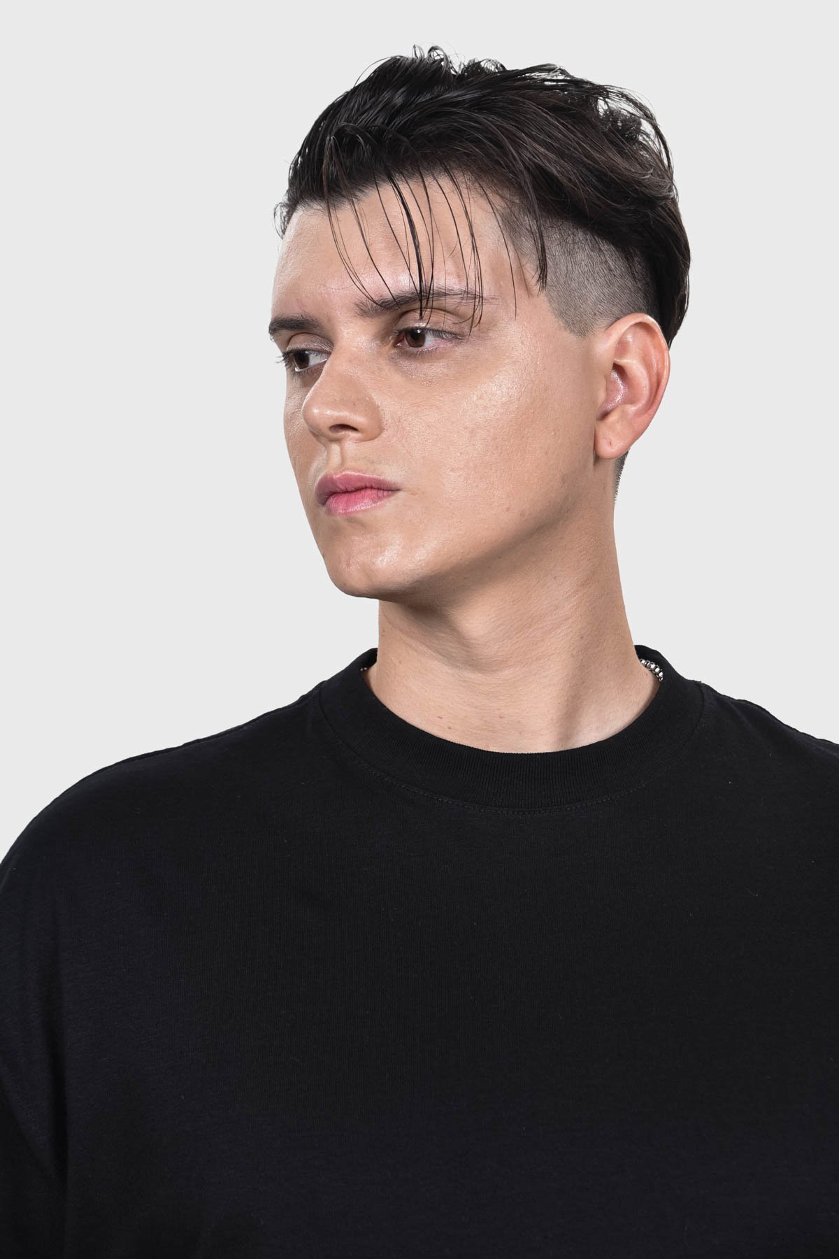 Camiseta Oversized Everyday Básica | Preta Brand Liso - Imagem 8