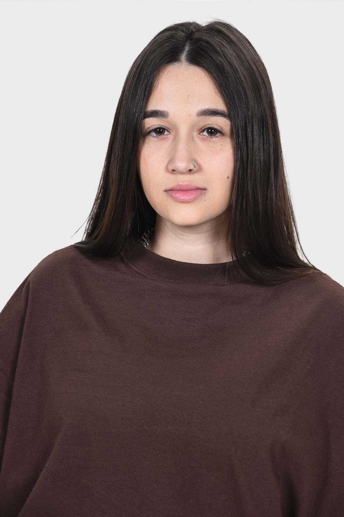 Camiseta Oversized Everyday Básica | Marrom Brand Liso - Imagem 10