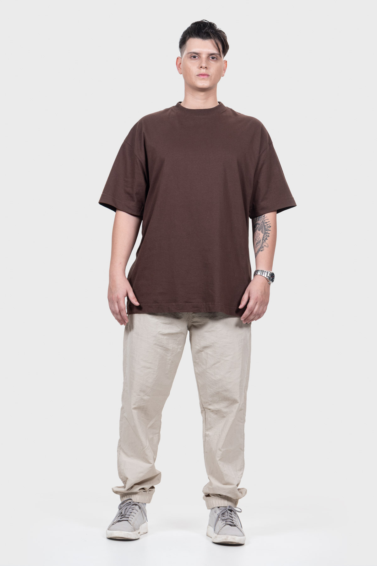 Camiseta Oversized Everyday Básica | Marrom Brand Liso