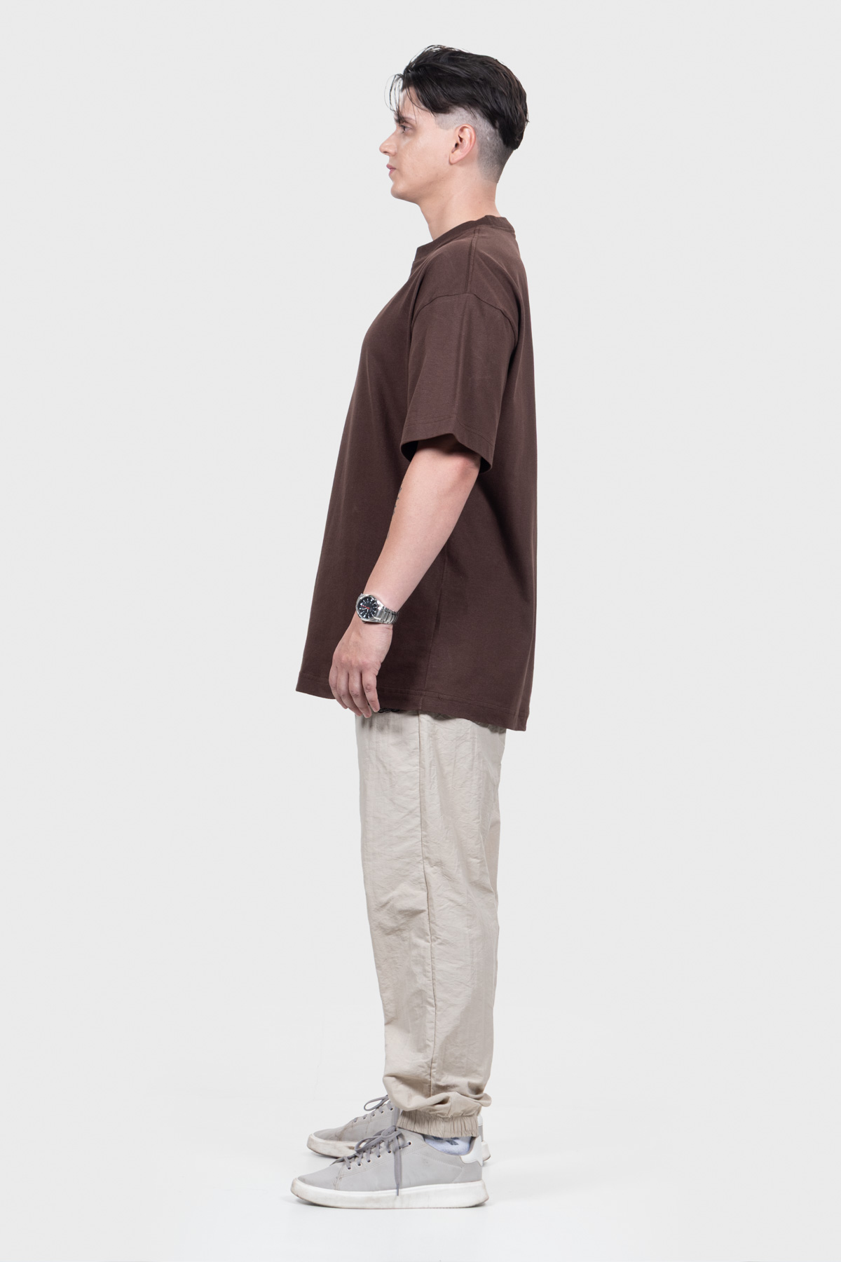 Camiseta Oversized Everyday Básica | Marrom Brand Liso