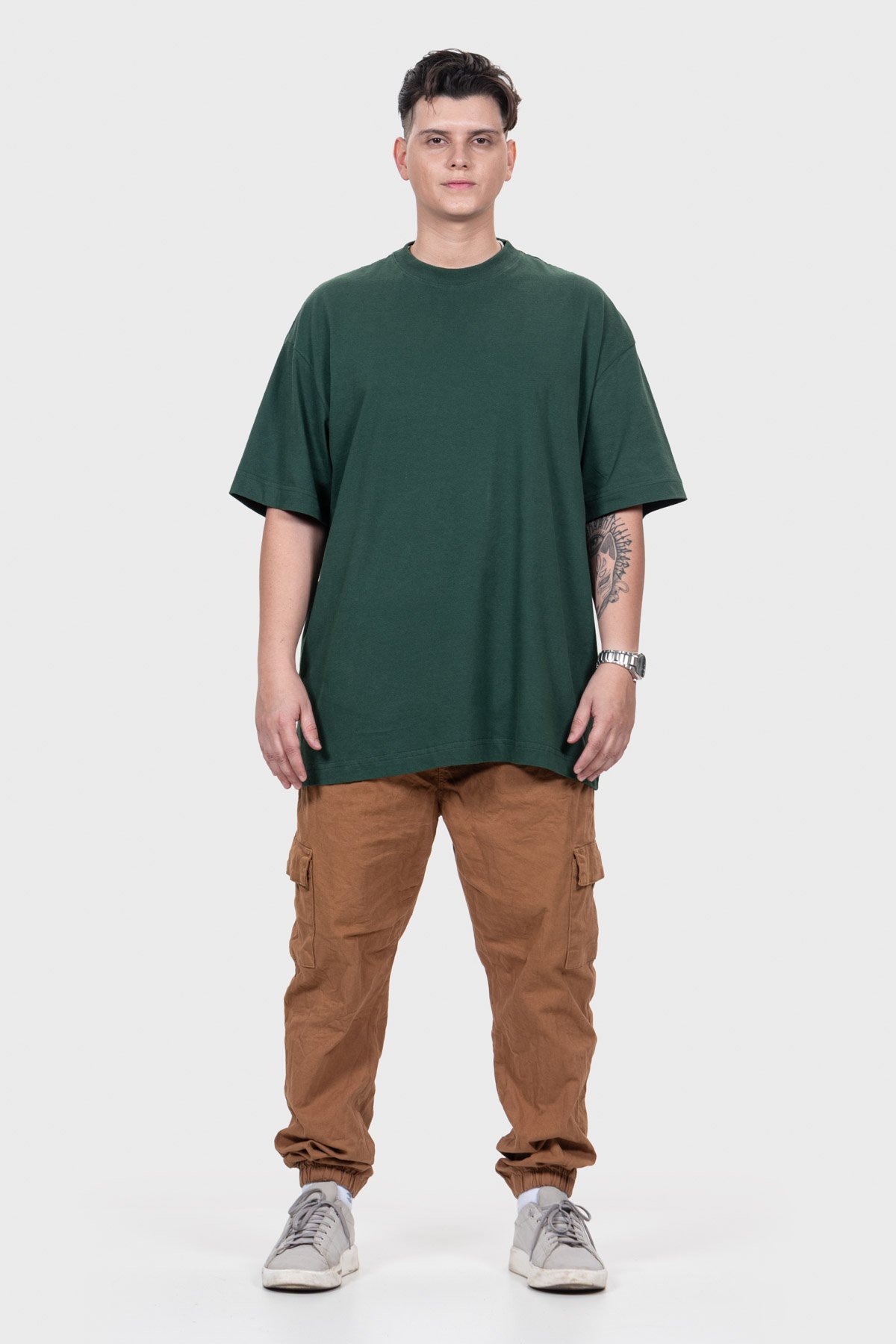 Camiseta Oversized Everyday Básica | Verde Hunter Brand Liso