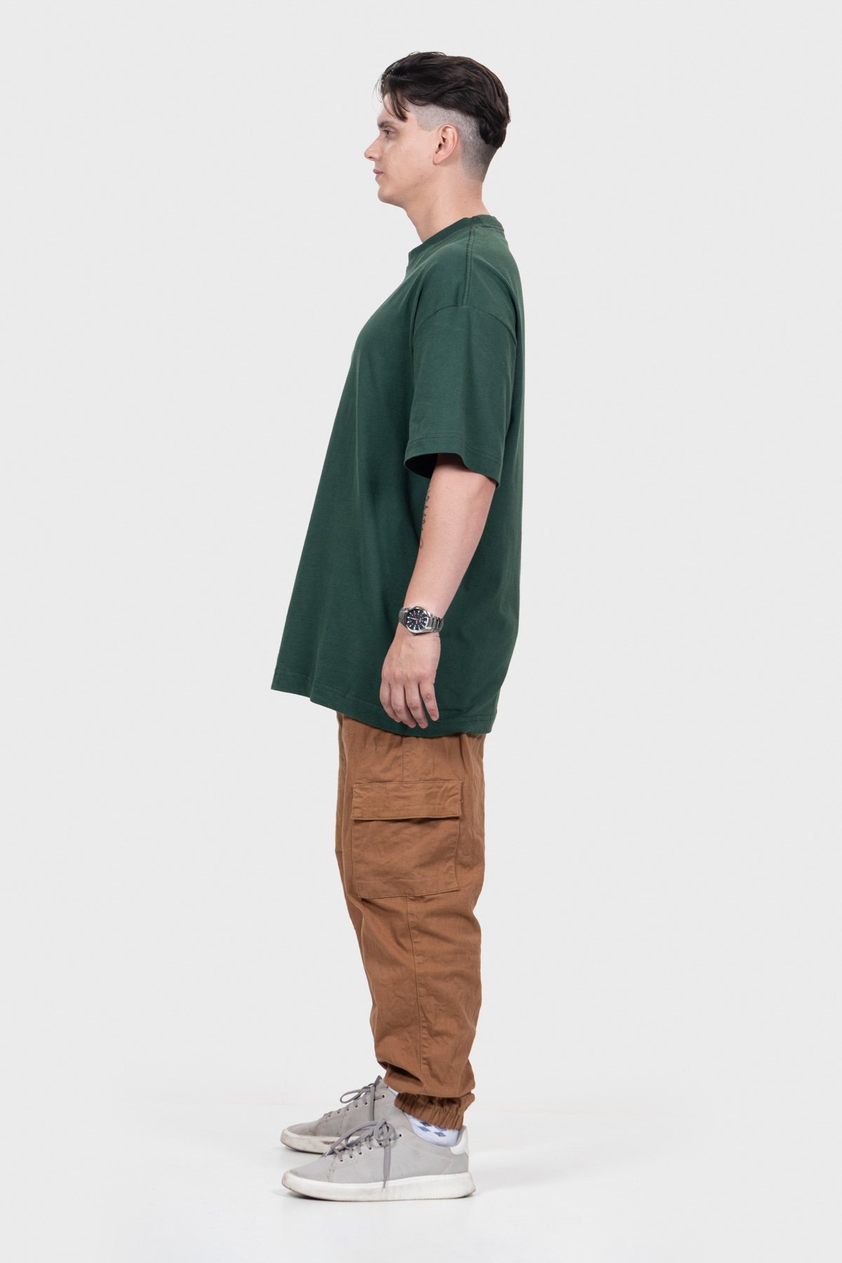 Camiseta Oversized Everyday Básica | Verde Hunter Brand Liso