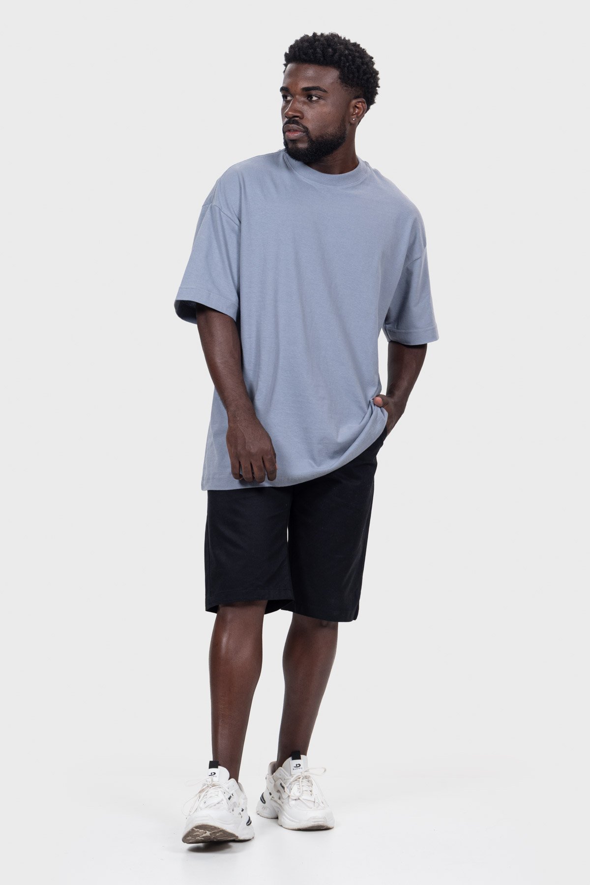 Camiseta Oversized Everyday Básica | Cinza Brand Liso - Imagem 6