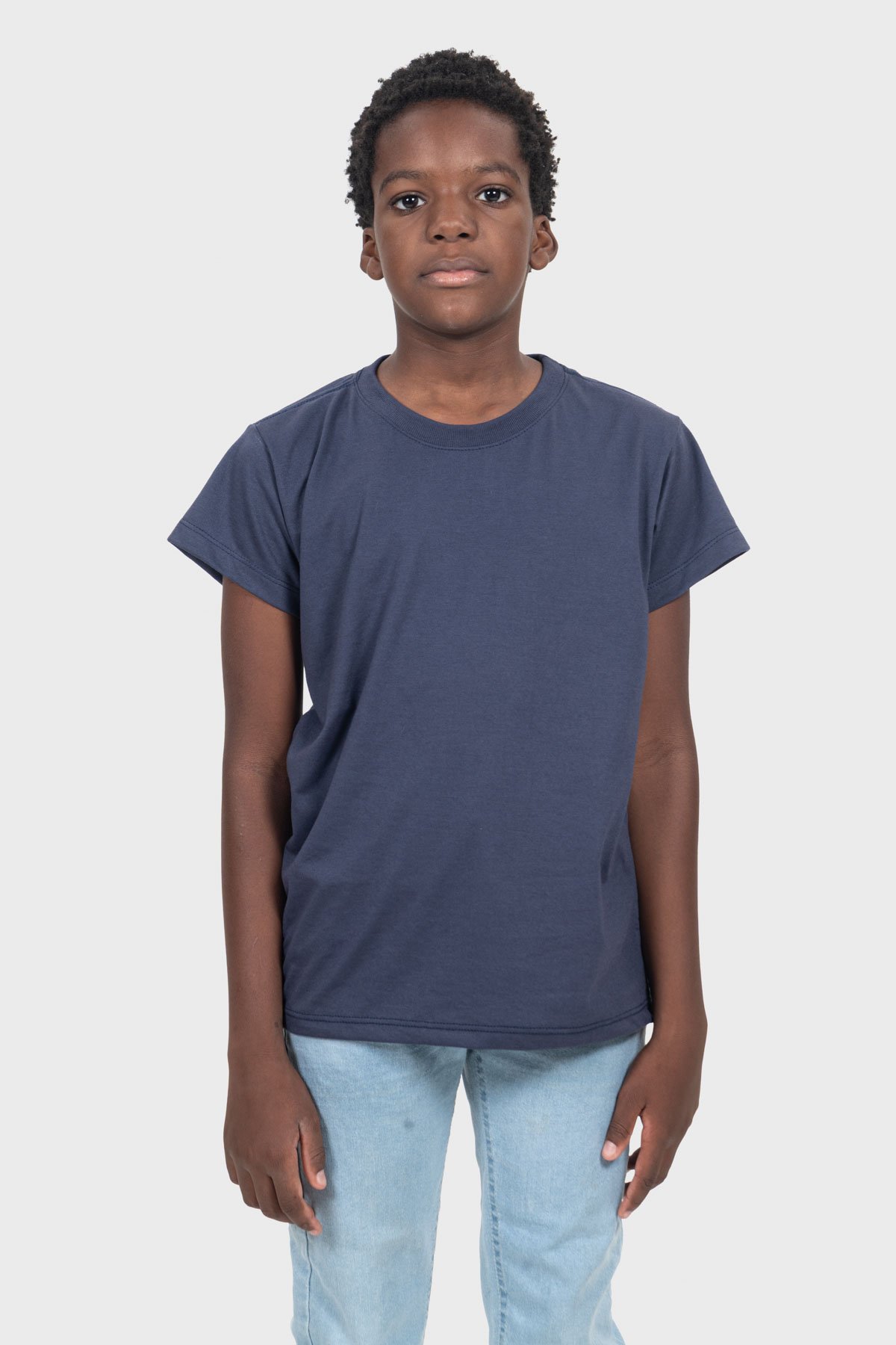 Camiseta Infantil Básica | Azul Marinho Brand Liso - Imagem 4