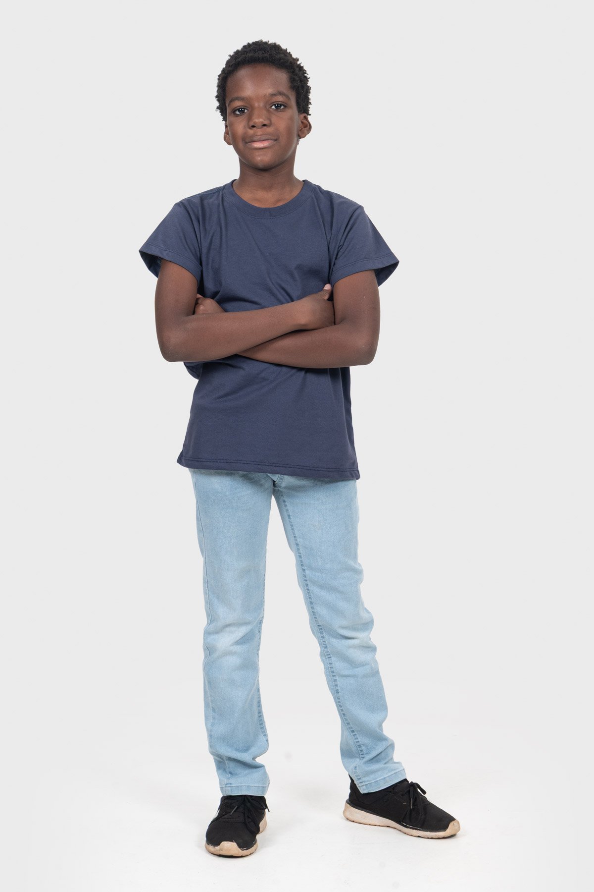 Camiseta Infantil Básica | Azul Marinho Brand Liso - Imagem 5
