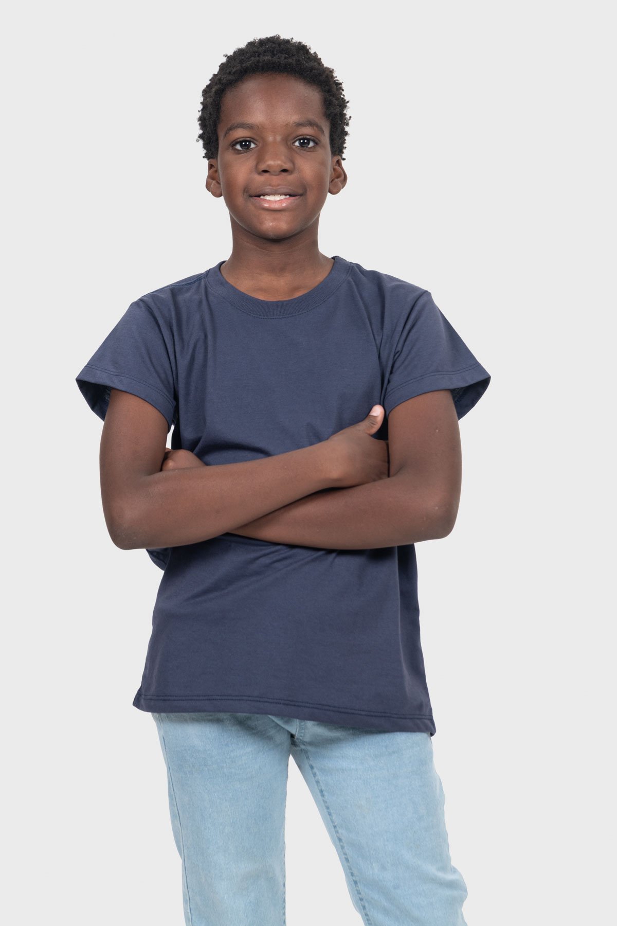 Camiseta Infantil Básica | Azul Marinho Brand Liso - Imagem 6