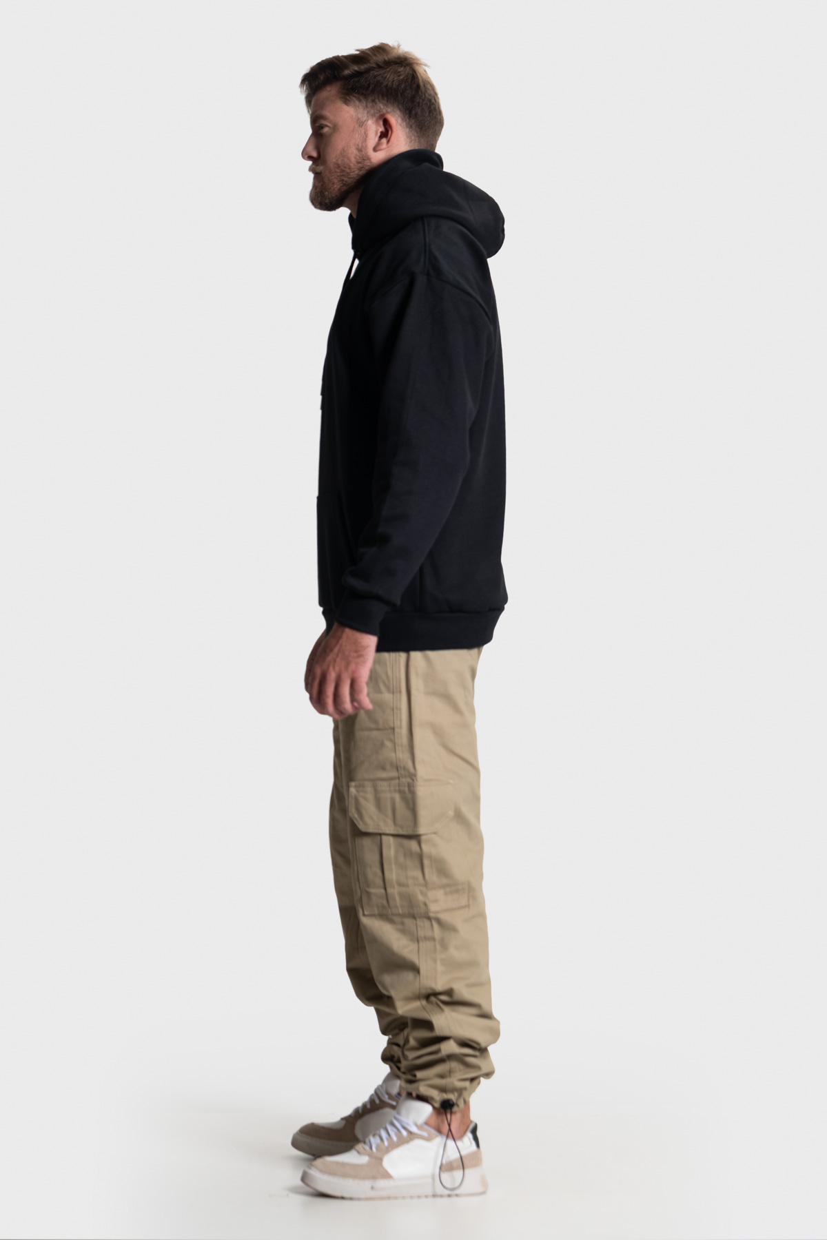 Moletom Canguru Streetwear Básico 3 Cabos - Preto