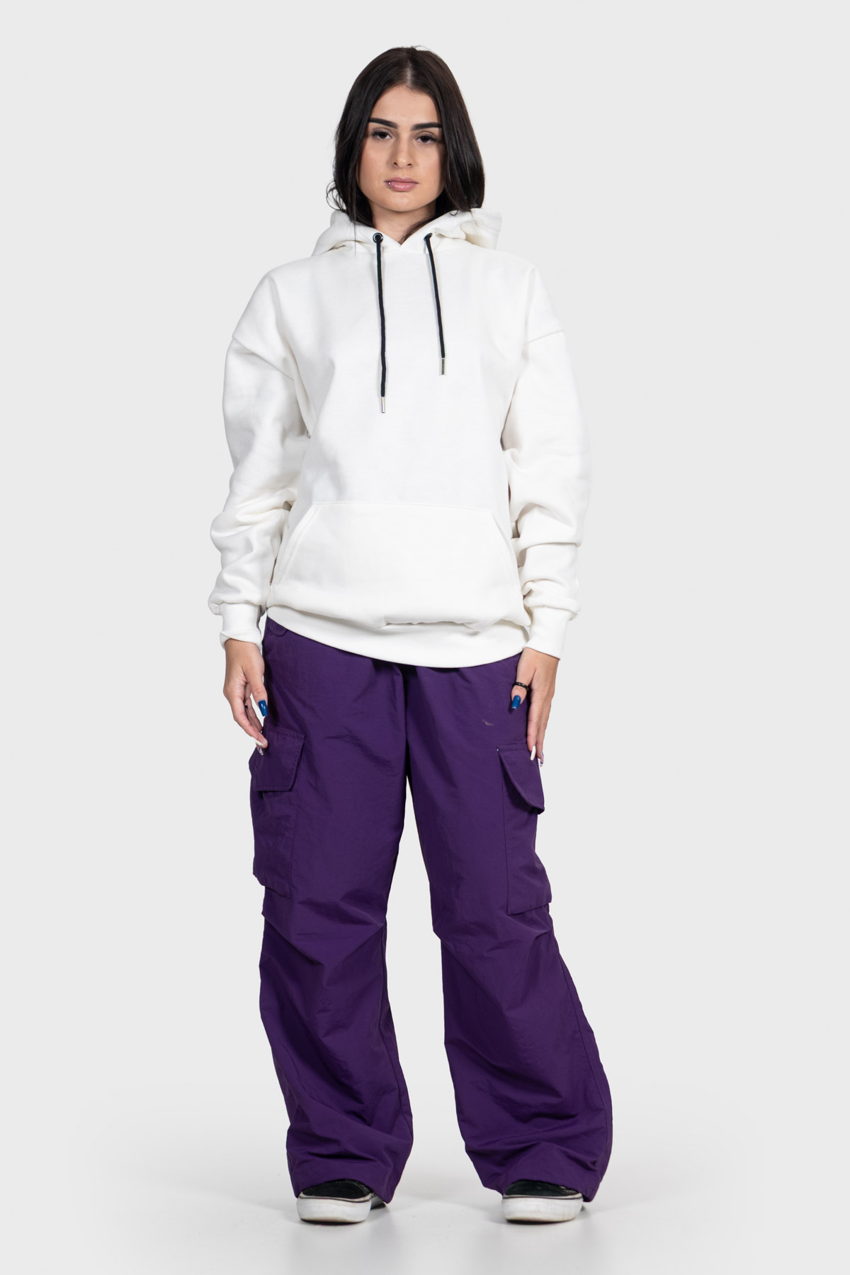 Moletom Canguru Streetwear Básico 3 Cabos - Off White