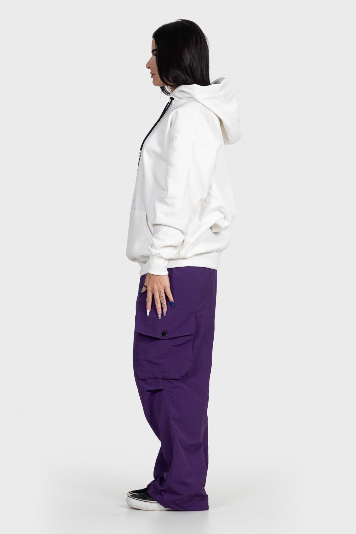 Moletom Canguru Streetwear Básico 3 Cabos - Off White