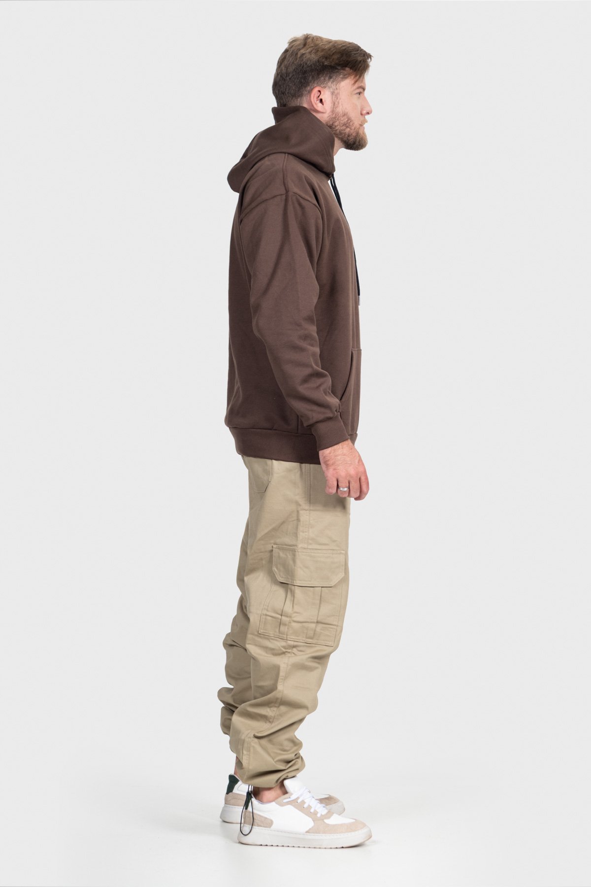 Moletom Canguru Streetwear Básico 3 Cabos - Marrom - Imagem 9