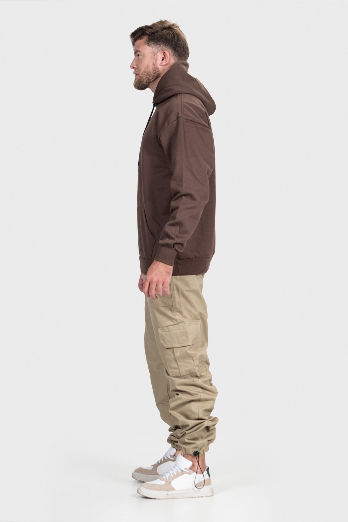 Moletom Canguru Streetwear Básico 3 Cabos - Marrom - Imagem 7
