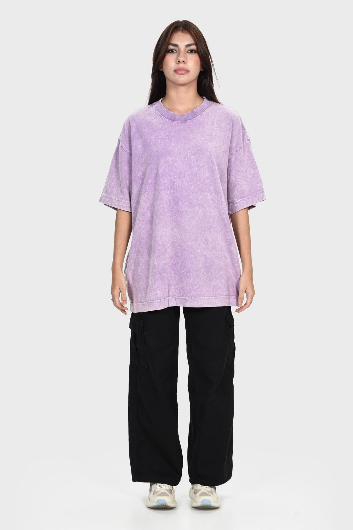 Camiseta Oversized Burn Básica | Lilás Mármore Brand Liso