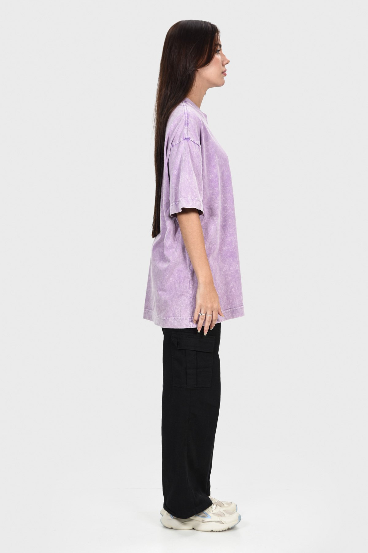 Camiseta Oversized Burn Básica | Lilás Mármore Brand Liso
