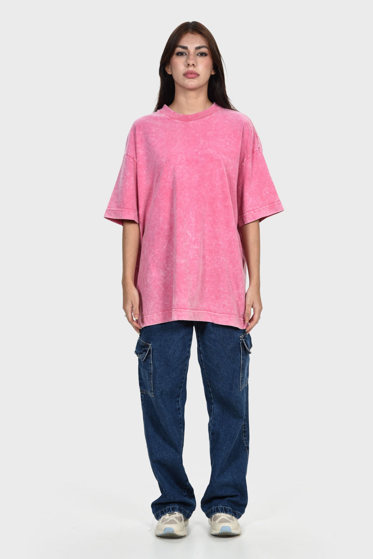 Camiseta Oversized Burn Básica | Rosa Mármore Brand Liso