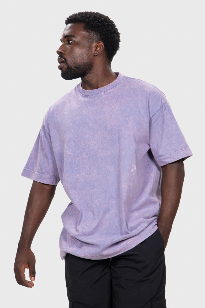 Oversized Burn Lilás Marmorizada – 220g de presença, caimento largo, fio 20.1 e textura estonada.