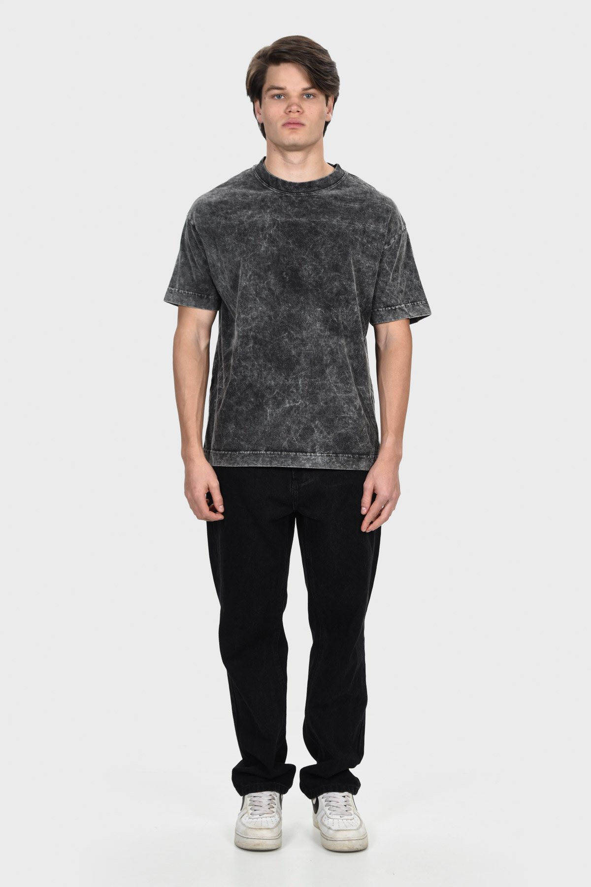 Camiseta Oversized Burn Básica | Preto Mármore Brand Liso