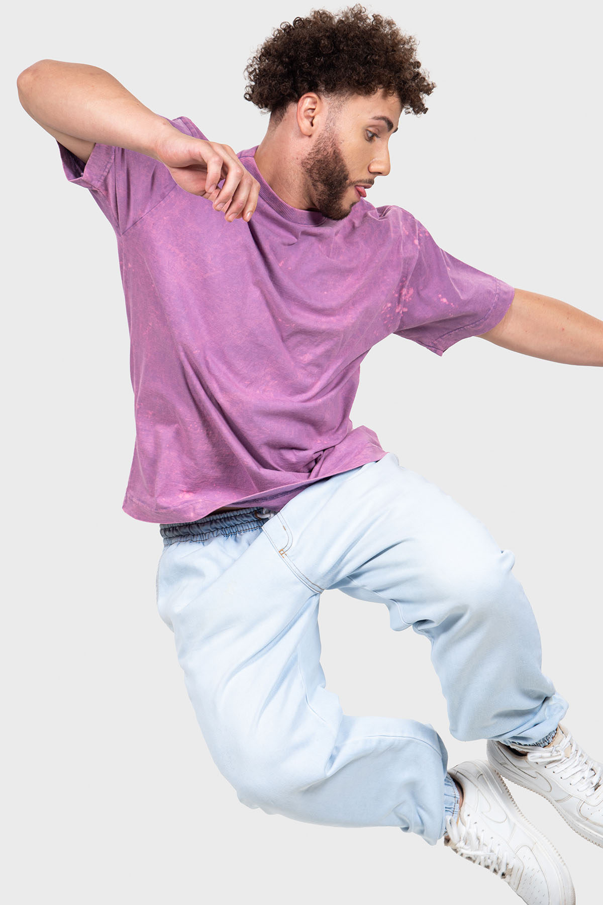 Oversized Burn Roxo Mármore – 220g de presença, caimento largo, fio 20.1 e textura estonada.