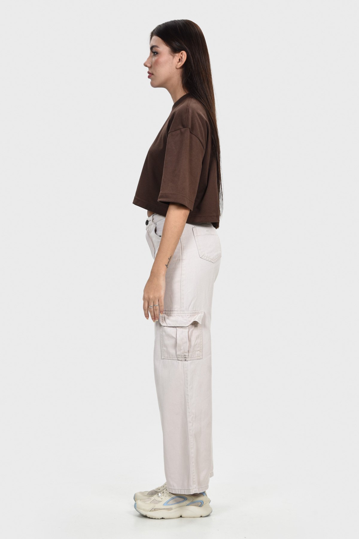 Cropped Over Everyday Básico | Marrom Brand Liso