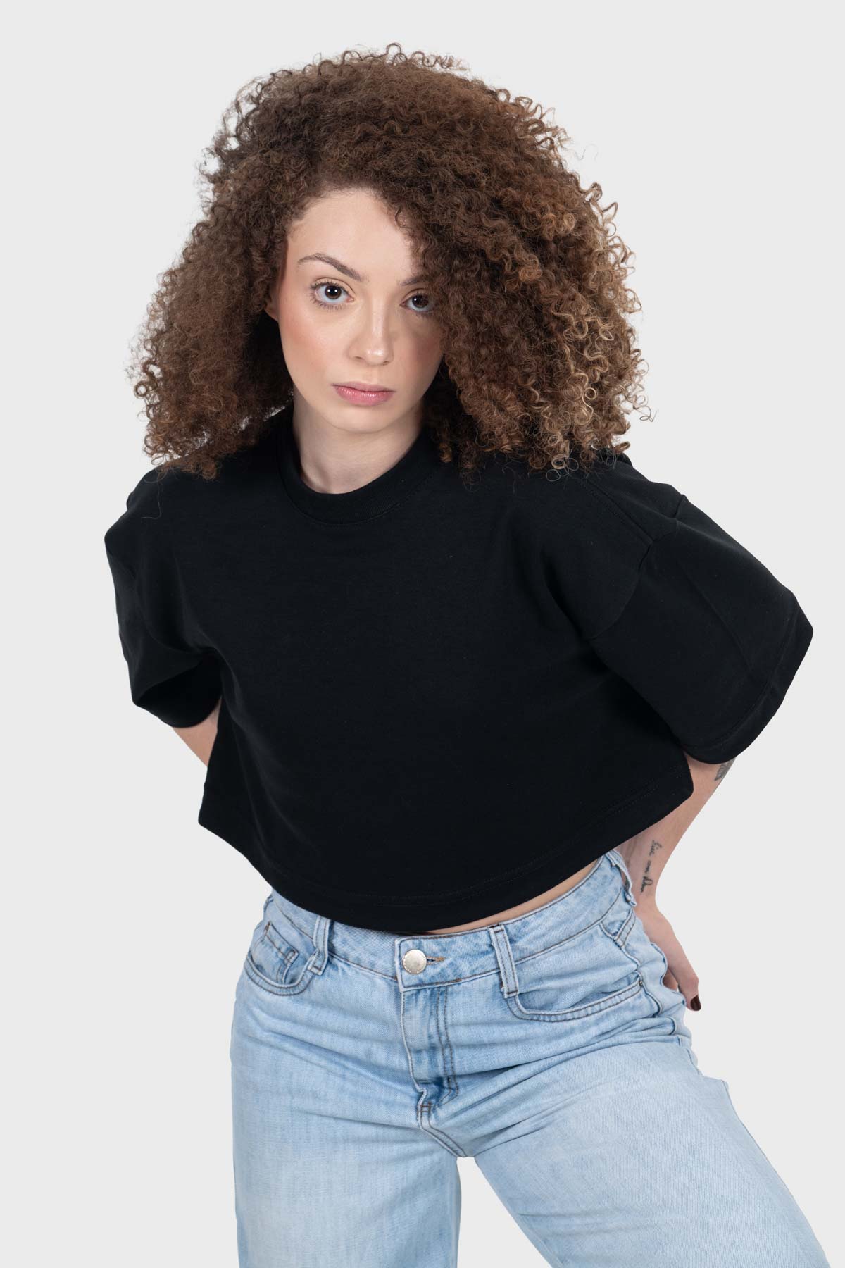 Cropped Over Everyday Básico | Preto Brand Liso - Imagem 4