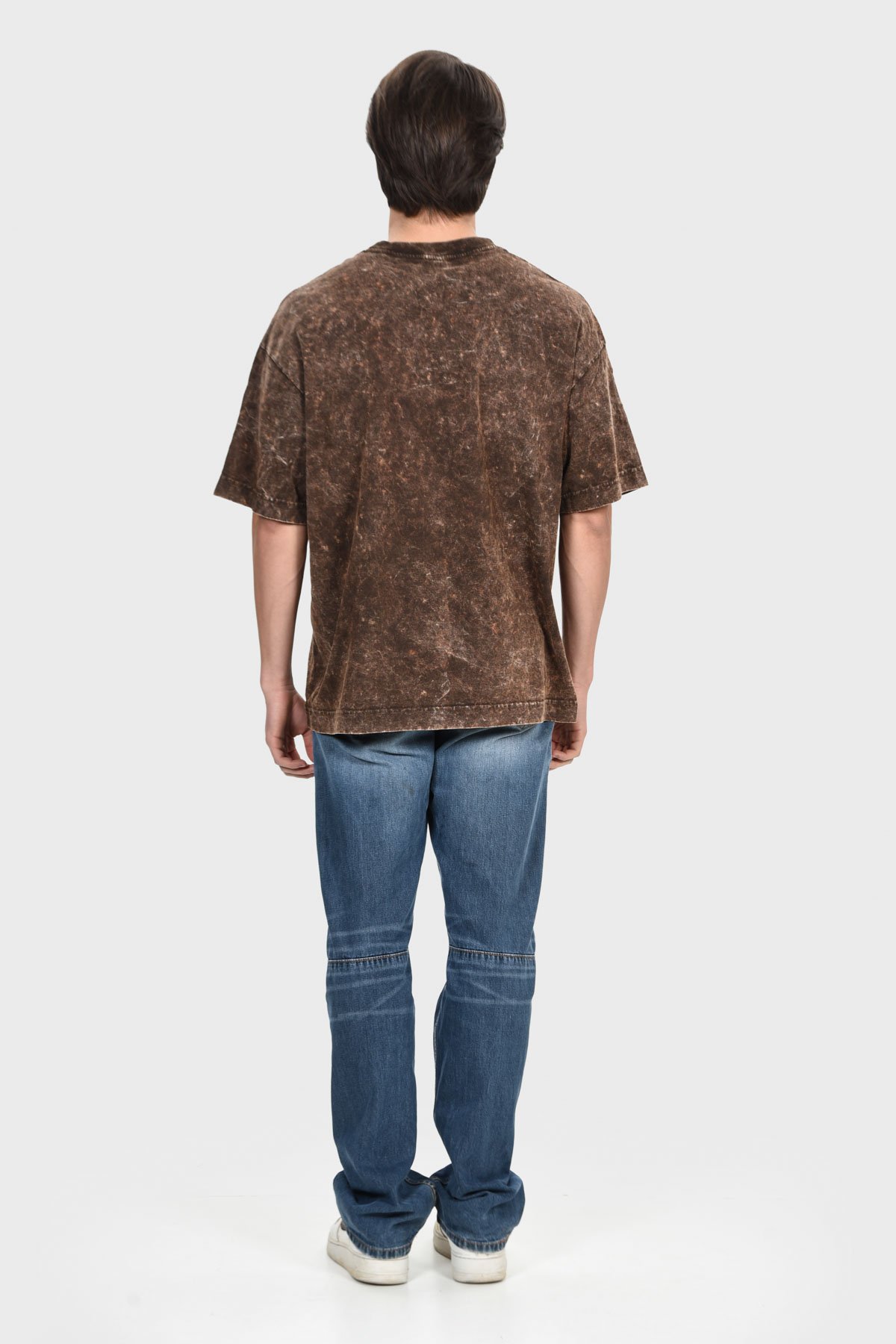 Camiseta Oversized Burn Básica | Marrom Mármore Brand Liso - Imagem 3